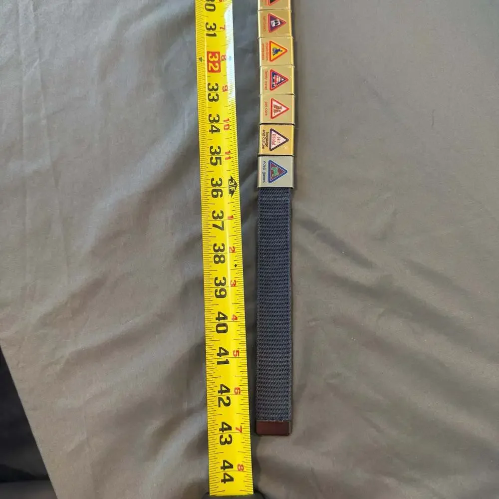 Vintage Boy Scouts of America Cub Scout Web Belt with Metal Belt Loop Badges